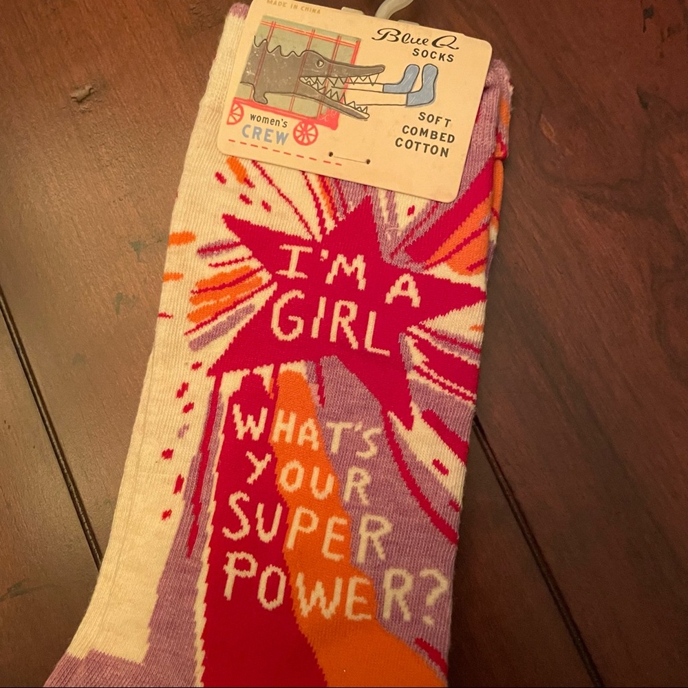 Blue Q Women’s Superpower Crew Socks NWT